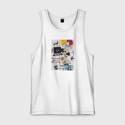 Мужская майка Бараны на съемочной площадке в стиле Баския / Белый – фото 1