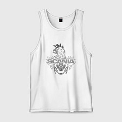 Майка мужская хлопок Scania super, цвет: белый