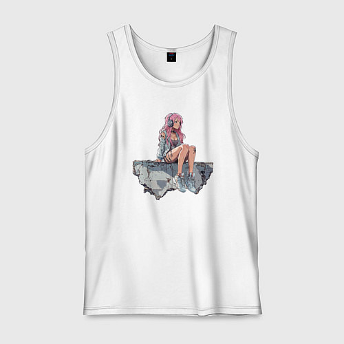 Мужская майка Девушка в постапокалипсис / Белый – фото 1