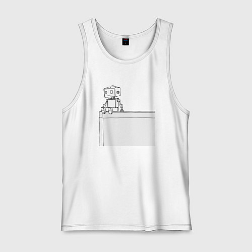 Мужская майка Одинокий робот / Белый – фото 1