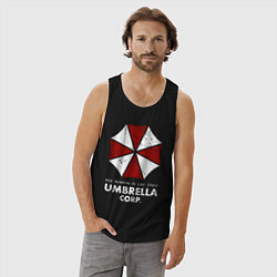 Майка мужская хлопок Umbrella corporation logo, цвет: черный — фото 2