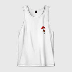 Майка мужская хлопок Гвоздики и георгиевская лента, цвет: белый