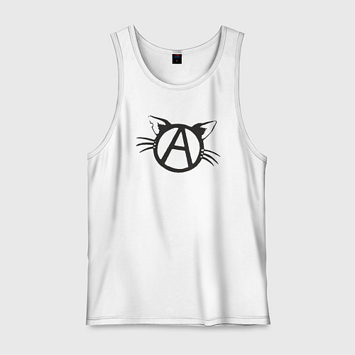 Мужская майка Cat anarchy / Белый – фото 1
