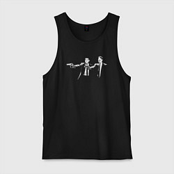 Майка мужская хлопок Офисное чтиво, цвет: черный