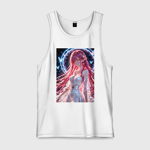 Мужская майка Сияющая фея с крыльями и бабочками / Белый – фото 1