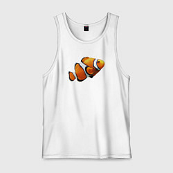 Майка мужская хлопок Рыбка попугай, цвет: белый