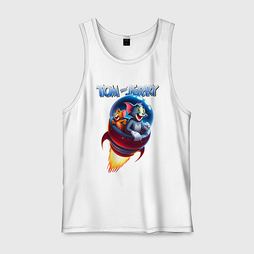 Мужская майка Том и Джерри - космическое приключение / Белый – фото 1