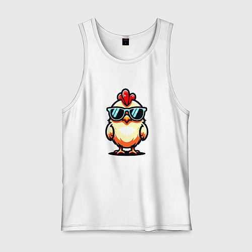 Мужская майка Крутая цыпа в очках / Белый – фото 1