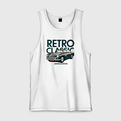 Майка мужская хлопок Retro classic car, цвет: белый