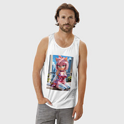 Майка мужская хлопок Эми Роуз из Somic строит глазки, цвет: белый — фото 2