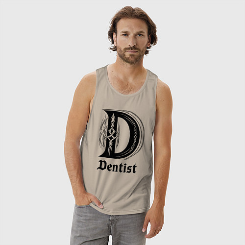 Мужская майка D - dentist / Миндальный – фото 3