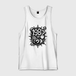 Майка мужская хлопок 1985 стимпанк, цвет: белый