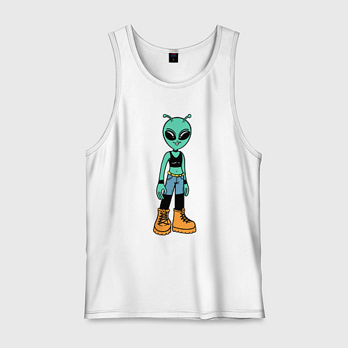 Мужская майка Девочка инопланетянин / Белый – фото 1