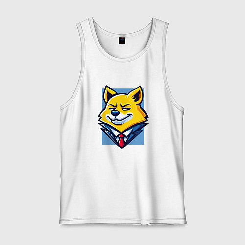 Мужская майка Ехидный лис / Белый – фото 1