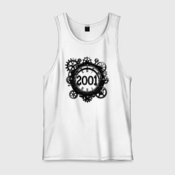 Майка мужская хлопок Механический вектор 2001, цвет: белый