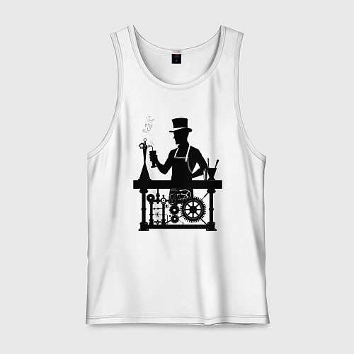 Мужская майка Бармен стимпанк / Белый – фото 1