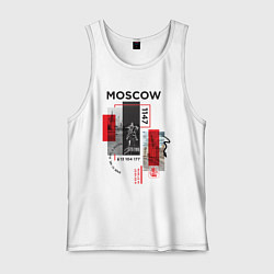Майка мужская хлопок Москва коллаж, цвет: белый