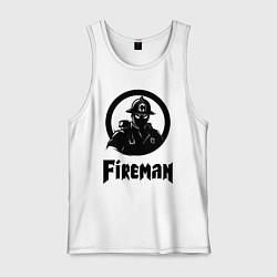 Майка мужская хлопок Пожарный аниме, цвет: белый