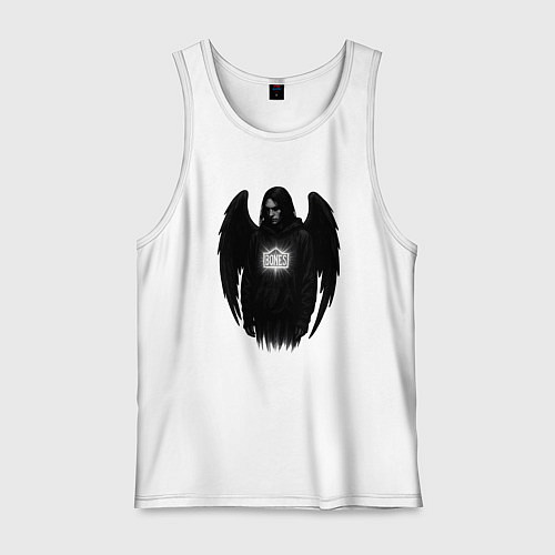 Мужская майка Bones с черными крыльями / Белый – фото 1