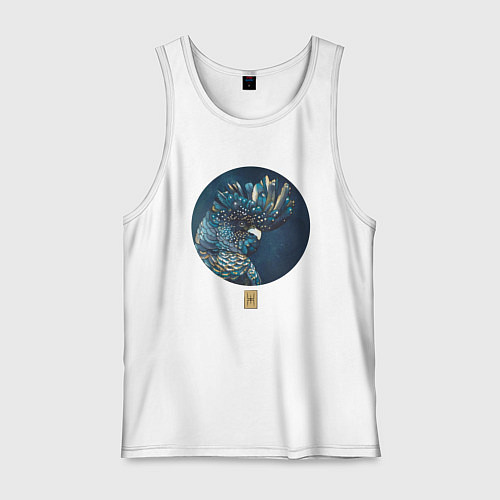 Мужская майка Попугай акварельный в круге / Белый – фото 1