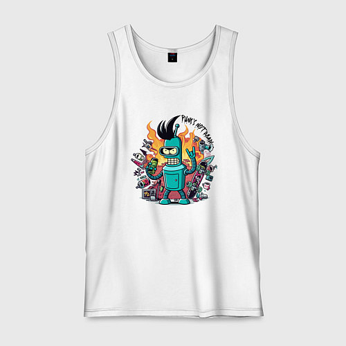 Мужская майка Панк Бендер с банкой лимонада / Белый – фото 1