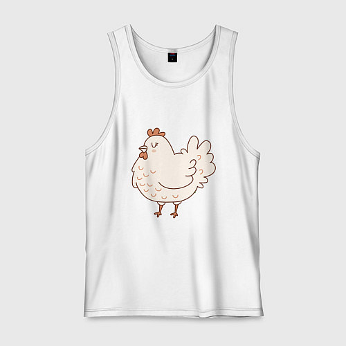 Мужская майка Довольная жизнью курочка / Белый – фото 1