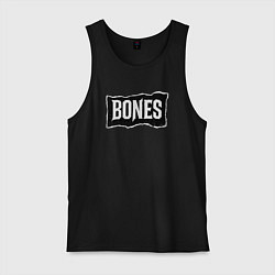 Майка мужская хлопок Bones лого, цвет: черный