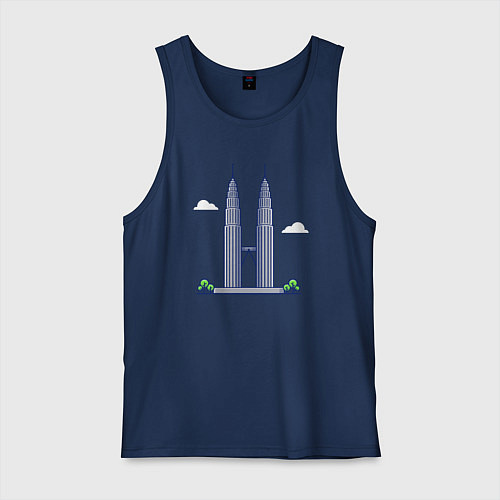 Мужская майка Башни Петронас / Тёмно-синий – фото 1