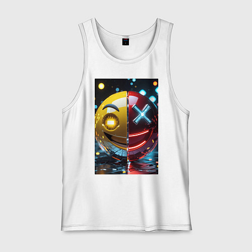 Мужская майка Смайлик твоего переменного настроения / Белый – фото 1