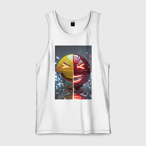 Мужская майка Смайлик твоего переменного настроения / Белый – фото 1