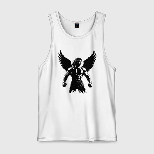 Мужская майка Майк Тайсон с крыльями и шевелюрой / Белый – фото 1