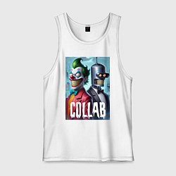 Майка мужская хлопок Joker and Bender - collab, цвет: белый