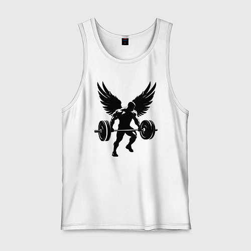 Мужская майка Крылатый силач со штангой / Белый – фото 1