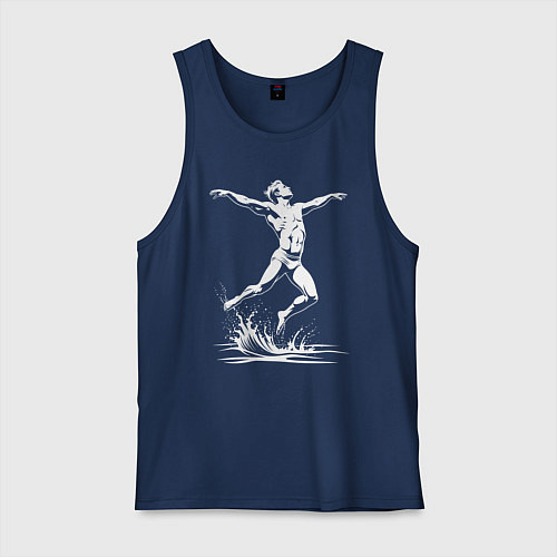 Мужская майка Водный прыжок мужчины / Тёмно-синий – фото 1