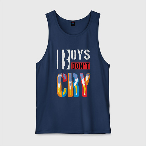 Мужская майка Мужчины не плачут / Тёмно-синий – фото 1