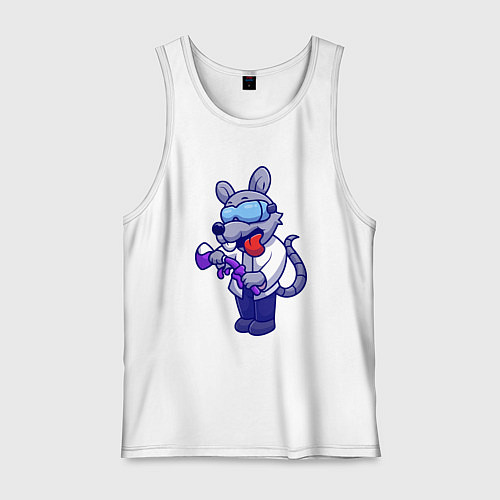 Мужская майка Мышка химик / Белый – фото 1