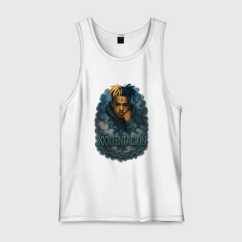 Мужская майка XXXTentacion внутри облаков / Белый – фото 1