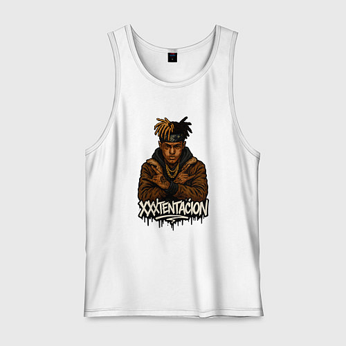 Мужская майка XXXTentacion скрещенные руки / Белый – фото 1