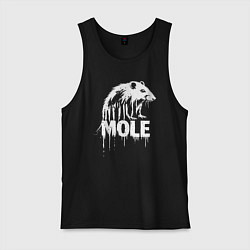 Майка мужская хлопок Крот с надписью, цвет: черный