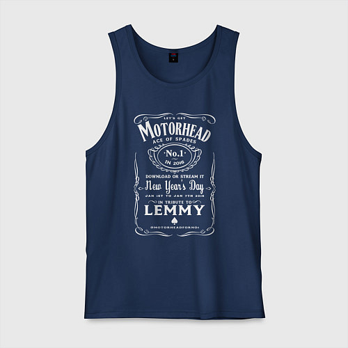 Мужская майка Motorhead whiskey / Тёмно-синий – фото 1