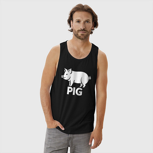 Мужская майка Городская Свинья / Черный – фото 3