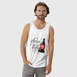 Майка мужская хлопок Nuka cola - Fallout, цвет: белый — фото 2