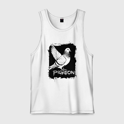 Мужская майка Голубь в стиле граффити / Белый – фото 1