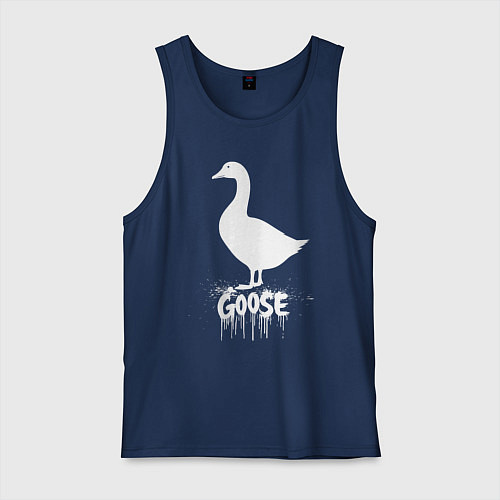 Мужская майка Гусь с подтеками / Тёмно-синий – фото 1