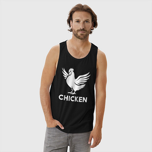 Мужская майка Курица с крыльями / Черный – фото 3