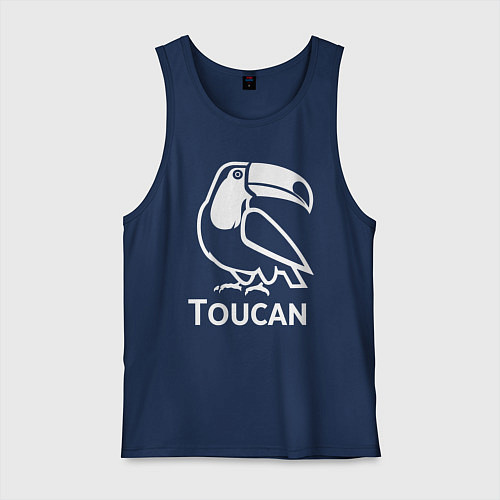 Мужская майка Тукан в минималистичном стиле / Тёмно-синий – фото 1