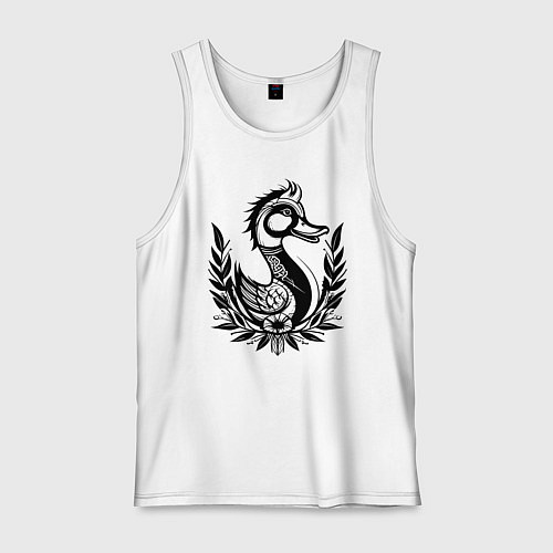 Мужская майка Утка в кельтских узорах / Белый – фото 1