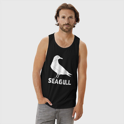 Мужская майка Морская белая чайка / Черный – фото 3