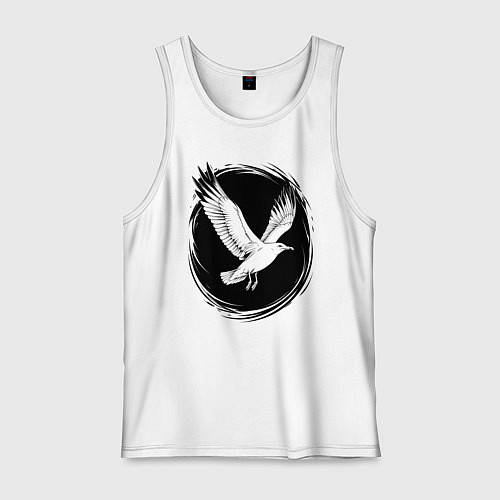 Мужская майка Чайка в черном круге / Белый – фото 1