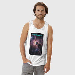 Майка мужская хлопок The Creators - space giant, цвет: белый — фото 2